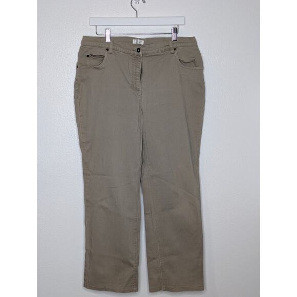 Christopher & Banks Pants - Christopher & Banks Women’s Tan Stretch Crop Pants Size 14